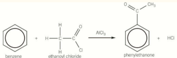 <p>uses halogen carrier AICl3 as catalyst</p>