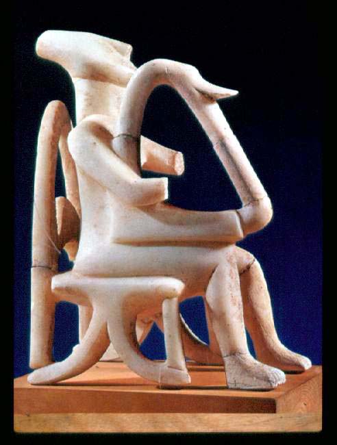 <p>Cycladic figurine of a seated harpist</p>