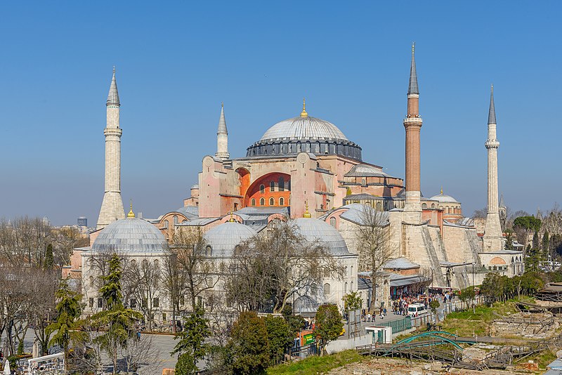 <p>Hagia Sophia</p><ul><li><p><span><strong>Hagia Sophia, Constantinople (532-537), built under justinian rule</strong></span></p></li><li><p>star wars building</p></li><li><p><span>Architects: anthemius of tralles and isidore of miletus</span></p></li><li><p><span>Building is made to transform the viewer into the spiritual realm from the physical one by ascension</span></p></li><li><p><span>highest building in the middle ages</span></p></li><li><p><span>built as a statement of the imperial power and authority of Justinian</span></p></li></ul><p></p>