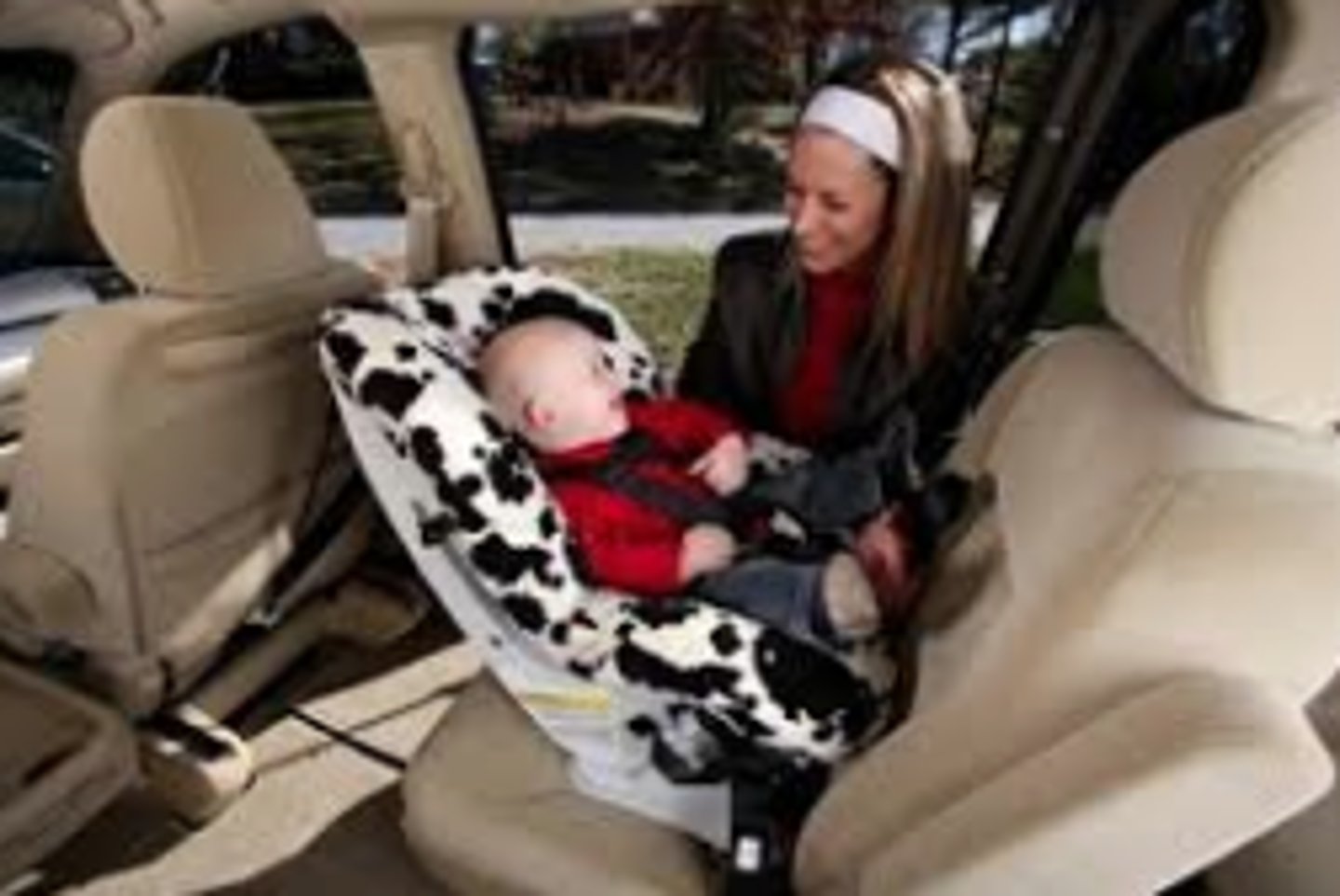 <p>under 2/under 40lbs/ under 3' 4: rear facing child passenger restraint</p><p>under 8/under 4' 9: child passenger restraint</p><p>at least 8/meets 4'9: normal safety belt</p>