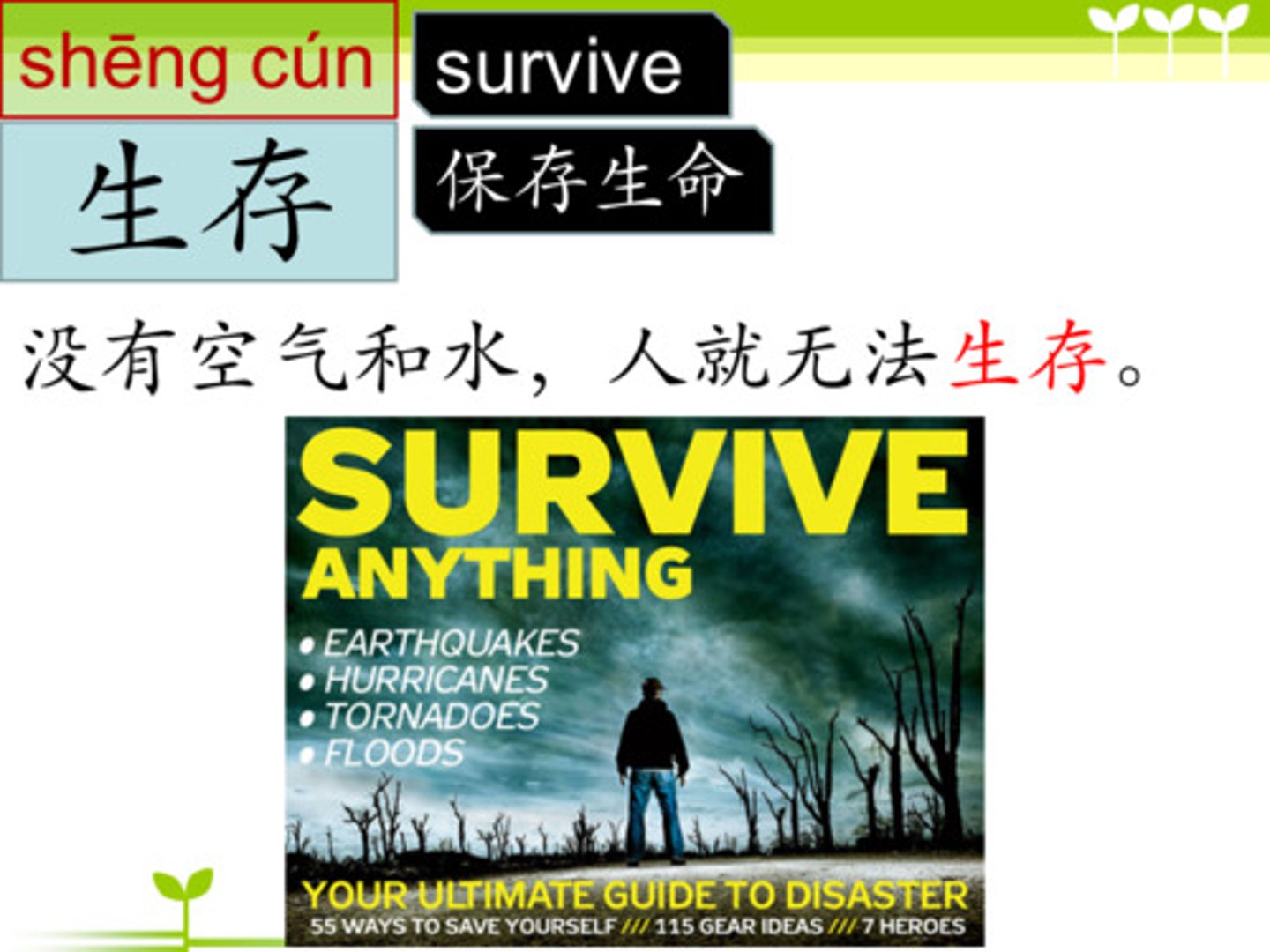 <p>Shēng cún Survive</p>