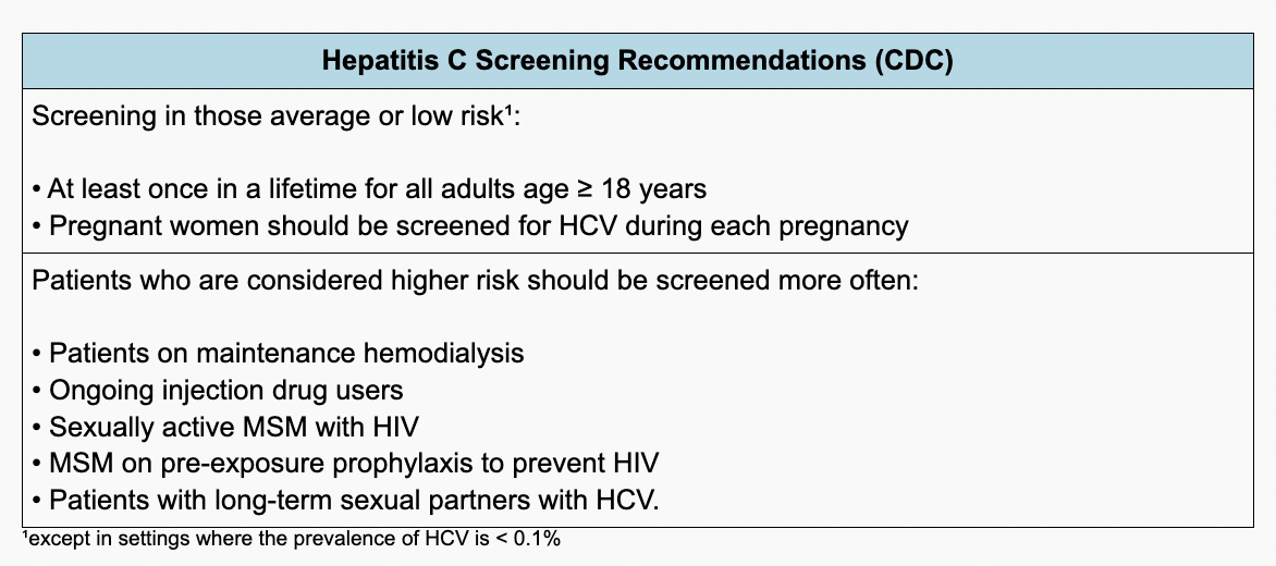 <p>HCV treatment and screening</p>