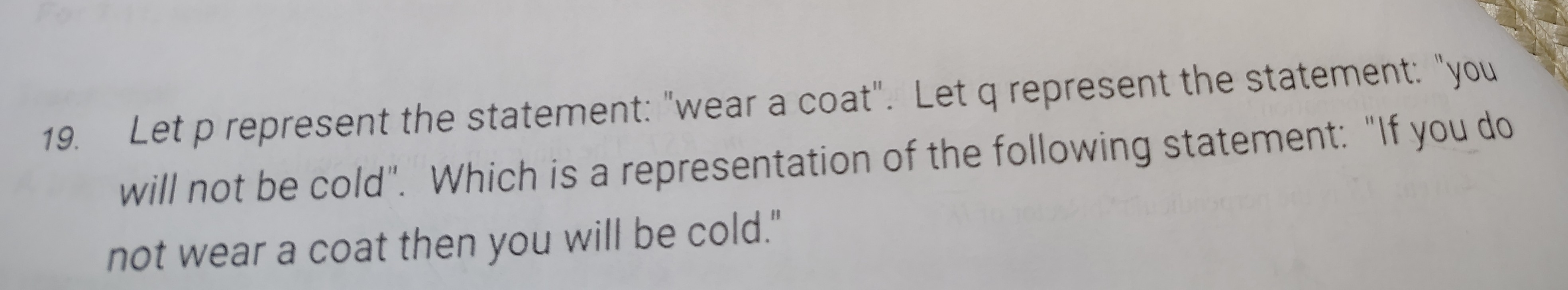 <p>Which is a representation of the statement?</p>