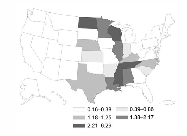 <p>-endemic thermally dimorphic yeast with microconidia that are easily aerosolized</p><p>-found in Mississippi River Valley as well as the Southeast, overlapping somewhat with the distribution of Histoplasmosis</p>