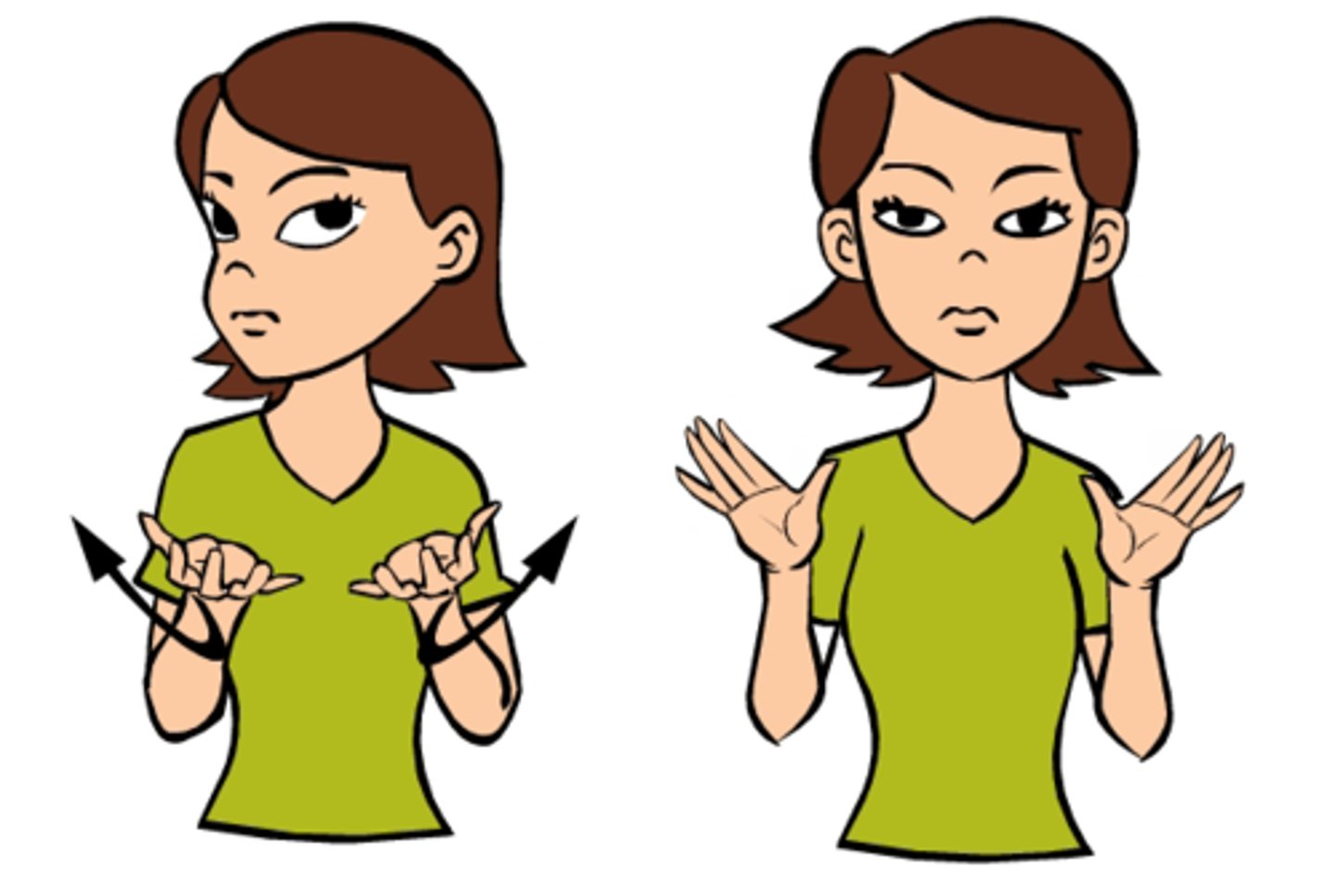 <p>Starting with your hands with palms upward, turn your hands over and push your hands away.</p>