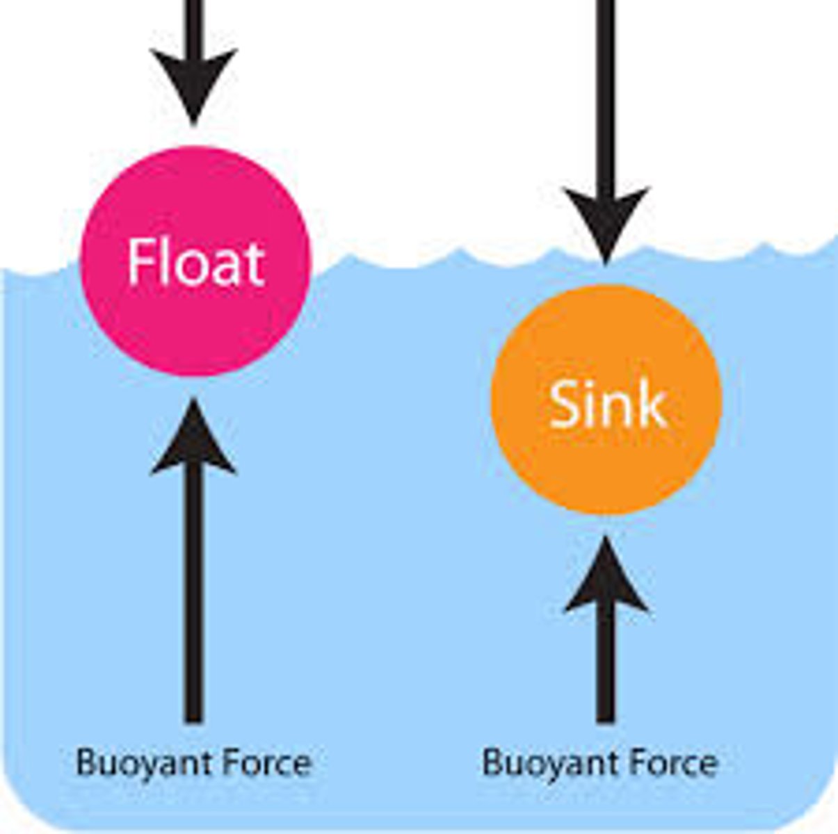 <p>Cause:</p><p>an upward force applied to an object that is immersed in a fluid.</p><p>Effect:</p><p>If the buoyant force of the fluid is greater than the object's weight, the object will float.</p>