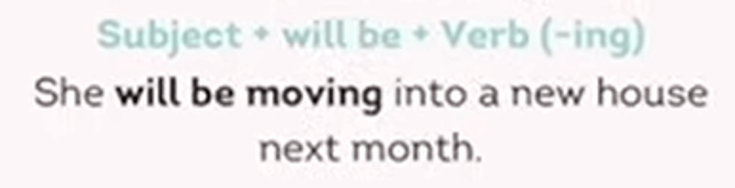 <p>An action that will occur and continue for a set period of time in the future.</p>