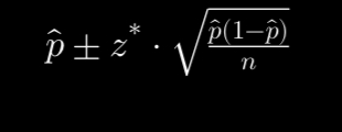 <p><span>What is the confidence interval formula for a population proportion p?</span></p>