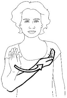 Take your open palm and move
it from one shoulder to the other