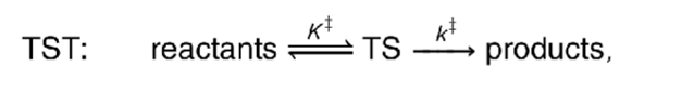 <p>what is the rate equation for the TST equation?</p>