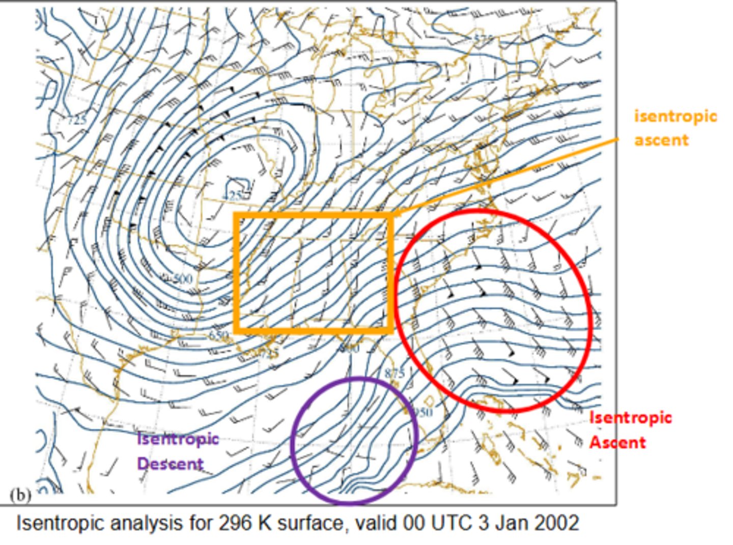 <p>Isentropic ascent (rising motion)</p><p>Isentropic descent (sinking motion)</p>