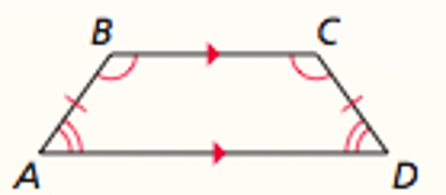 <p>If a trapezoid is isosceles, then each pair of base angles is congruent</p>
