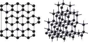 <p>3D structure of atoms joined together by lots of strong covalent bonds</p>