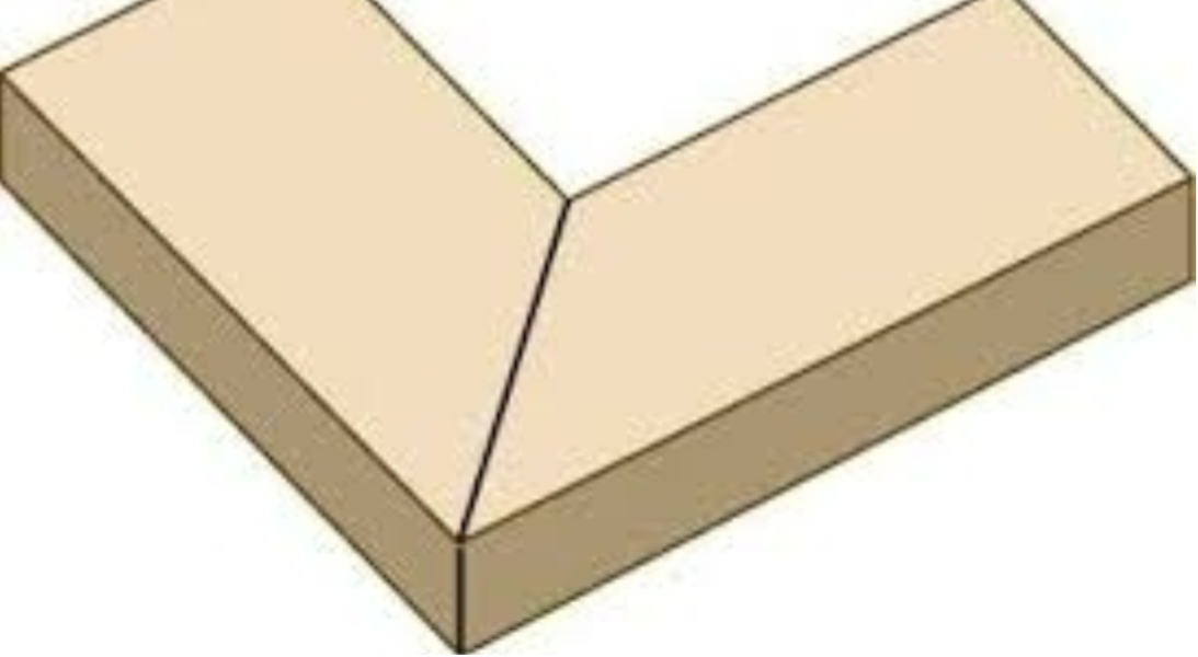 Joint made by joining two parts cut at a 45 degree angle in the corner, to make a 90 degree corner