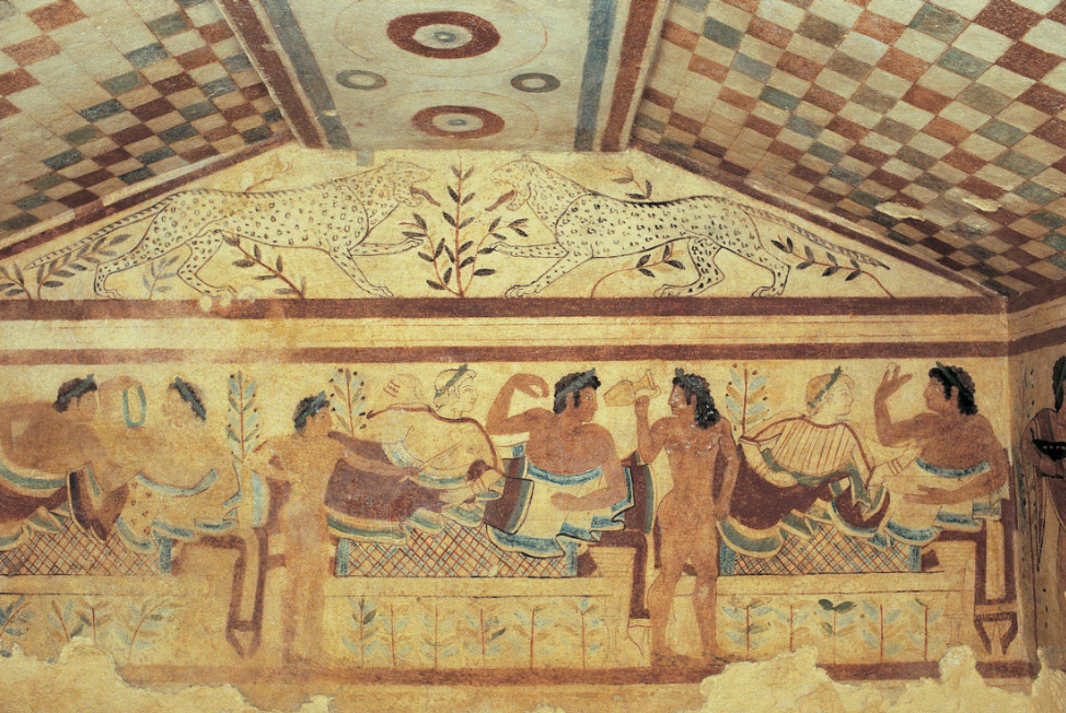 <p>Etruscans in Tarquinia: Tomb of the Leopards (472 BC)</p>