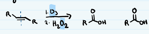 Ozonolysis, using reagents of 1. O3 2. H2O2