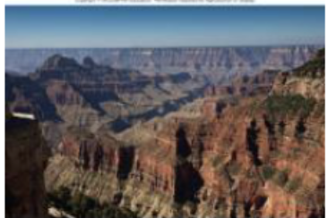 <p>objects that are further away take on a purply/bluish hue to them and they appear hazier (not as clear)</p>