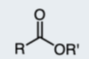 <p> formed from the reaction of an alcohol and a carboxylic acid, characterized by the functional group -COO-.</p>