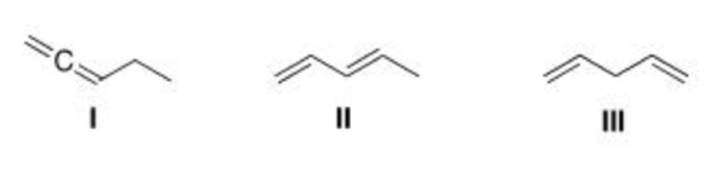<p>Which of the following are the conjugated dienes?</p>