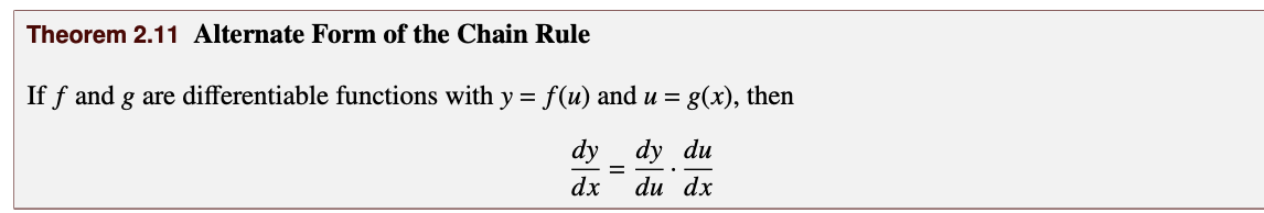 <p>alternative form of the chain rule</p>