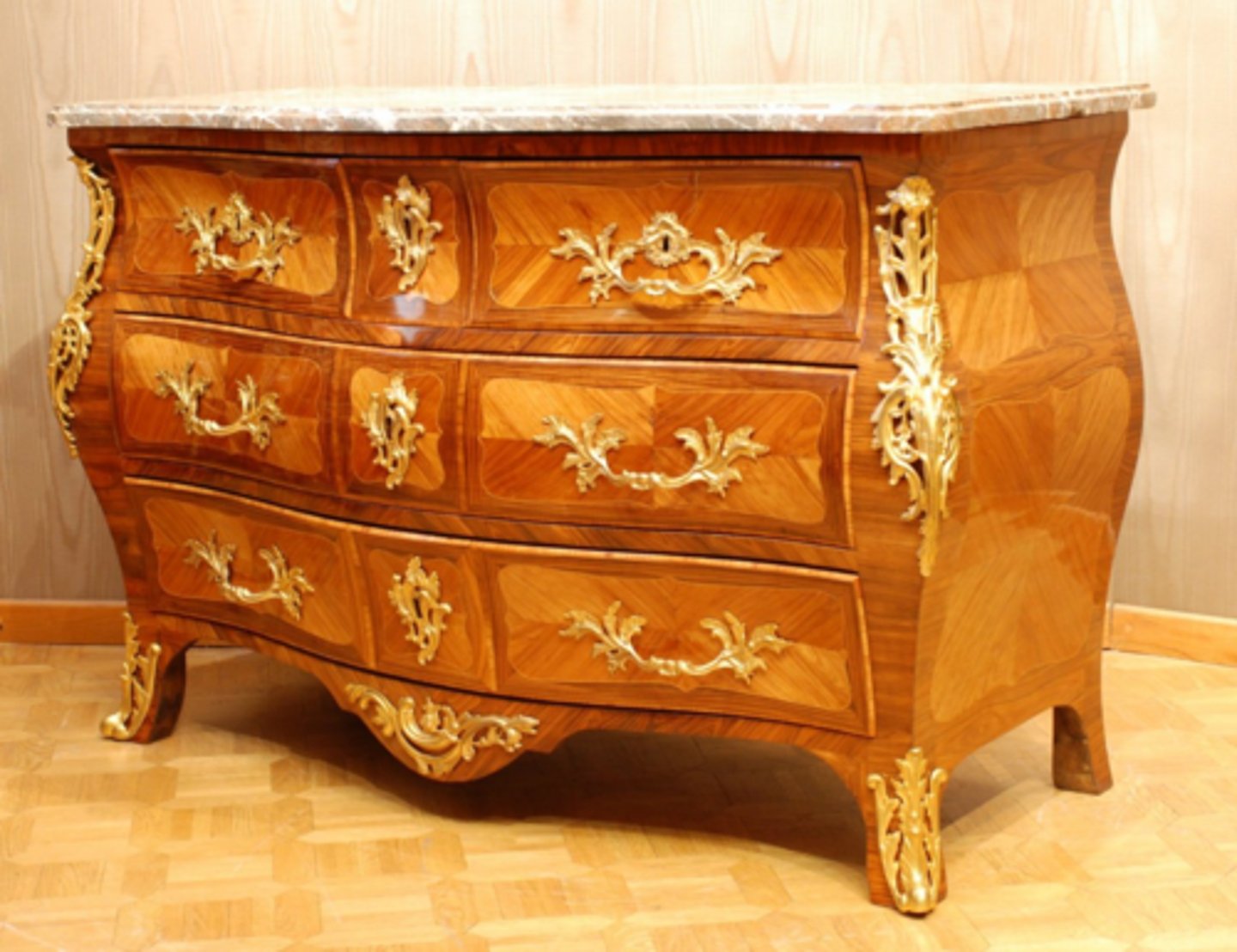 <p>French Baroque</p><p>French baroque tambour-shaped commode</p>
