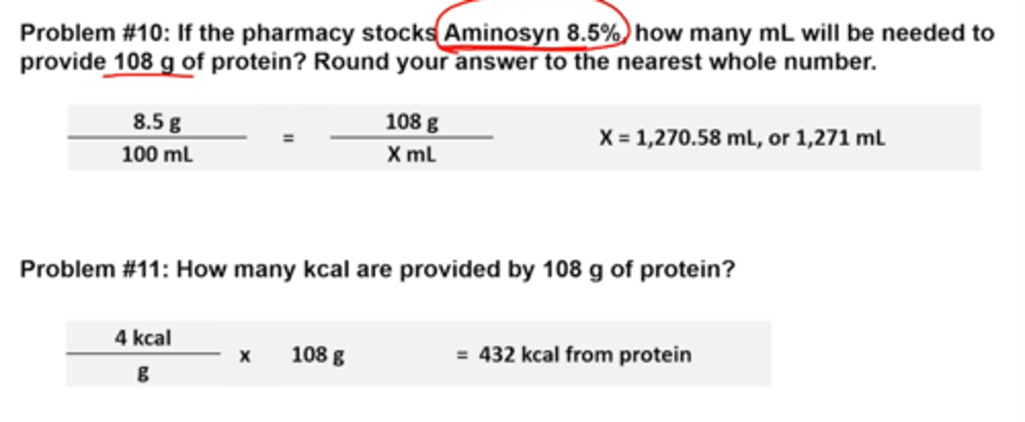 <p>432 kcal of protein</p>