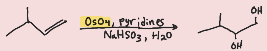 <p>2 OHs added, syn addition</p>