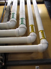 a pipe or channel built to move water from one place to another