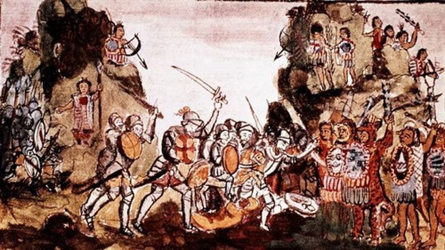 <p>Conquistadores were Spanish and Portuguese soldiers, explorers, and adventurers who sailed to the Americas and other parts of the world between the 15th-17th centuries.</p>