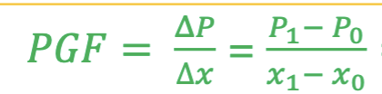 * movement will always want to go from a higher to lower pressure
* Pressure Gradient = difference between Pressure (P) over a distance (D)
  * In the atmosphere, results in wind