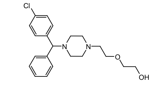 <p>Tx anxiety, pruritis, and is used as a sedative</p><p>T ½ = 20h</p><p>Different salt formulations are used to change the onset of the drug</p><p>Metabolized to cetirizine in the liver</p>