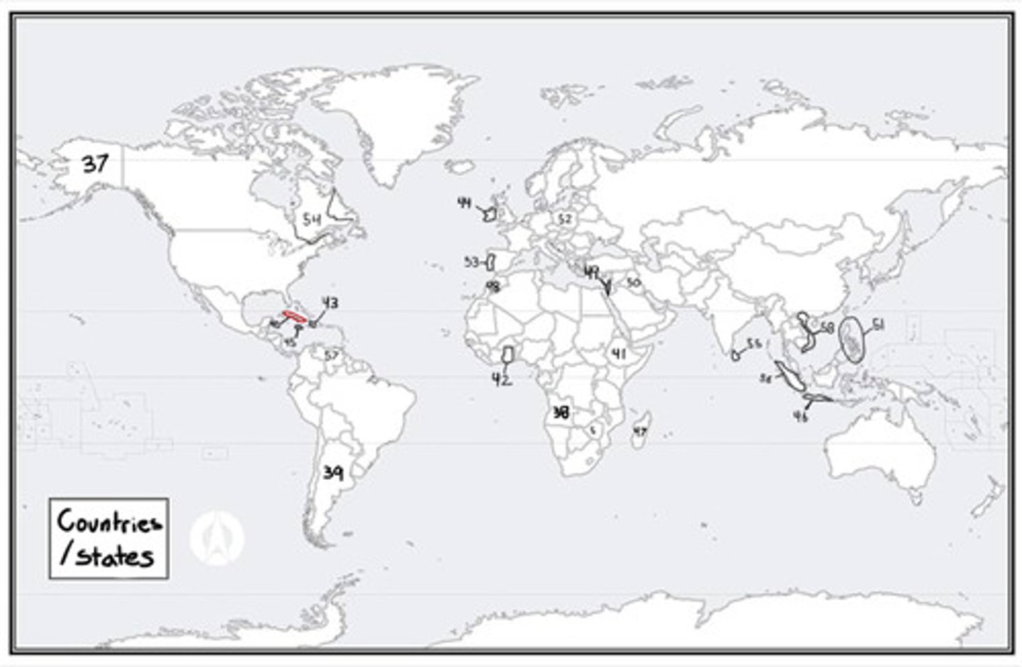 <p>What is #40? (countries/states)</p>