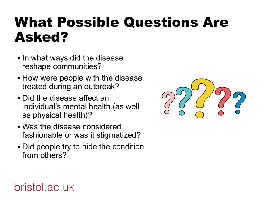 <ol><li><p>giving agency to disease & ask. how affected human beings</p></li><li><p>agency to disease & impact on humans</p></li></ol><p>questions getting @ reception disease to tell us lot more</p>