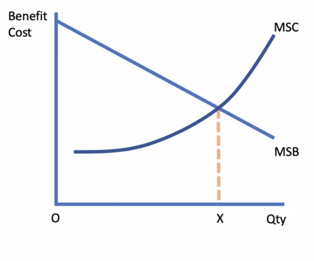 <p><span>Marginal social costs equal marginal social benefits in the production of all goods. All external costs and benefits are taken into account and there is no deadweight loss of social welfare.</span></p>