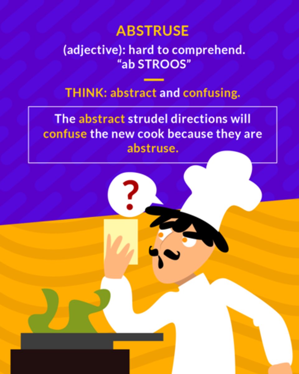 <p>(adj.) difficult to understand</p><p>(adj.) confusing</p>