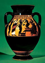 <p>Greek vase painting in which design is applied with a slip that turns black and the background is the natural color of the clay</p>