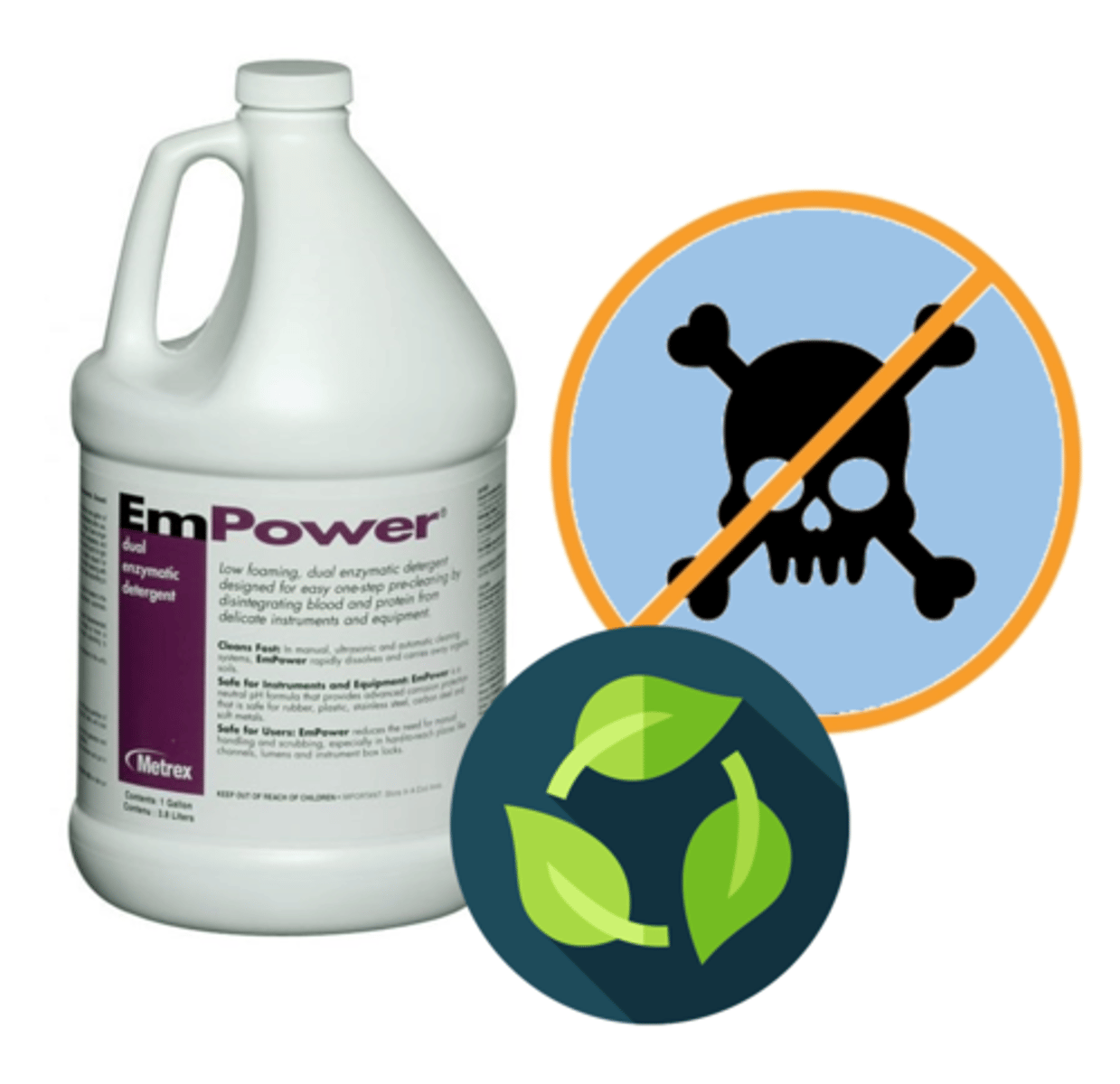 <p>biodegradable, non-toxic cleaning agents used to break down soils, stains, &amp; debris on heavily-soiled instruments</p>