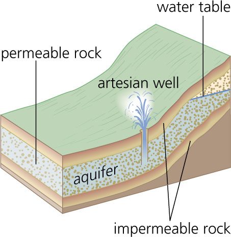 Permeability of aquifer

* higher permeability = faster flow