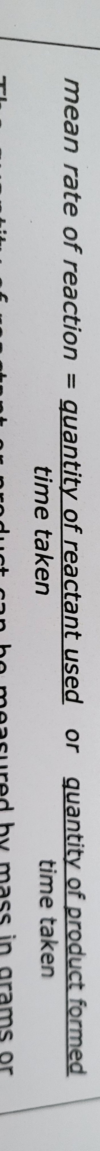 <p>By measuring the quantity of a reactant used or the quantity of produt formed over time </p>