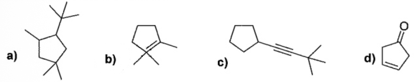 <p>Which of the molecules below has a mistake?</p>