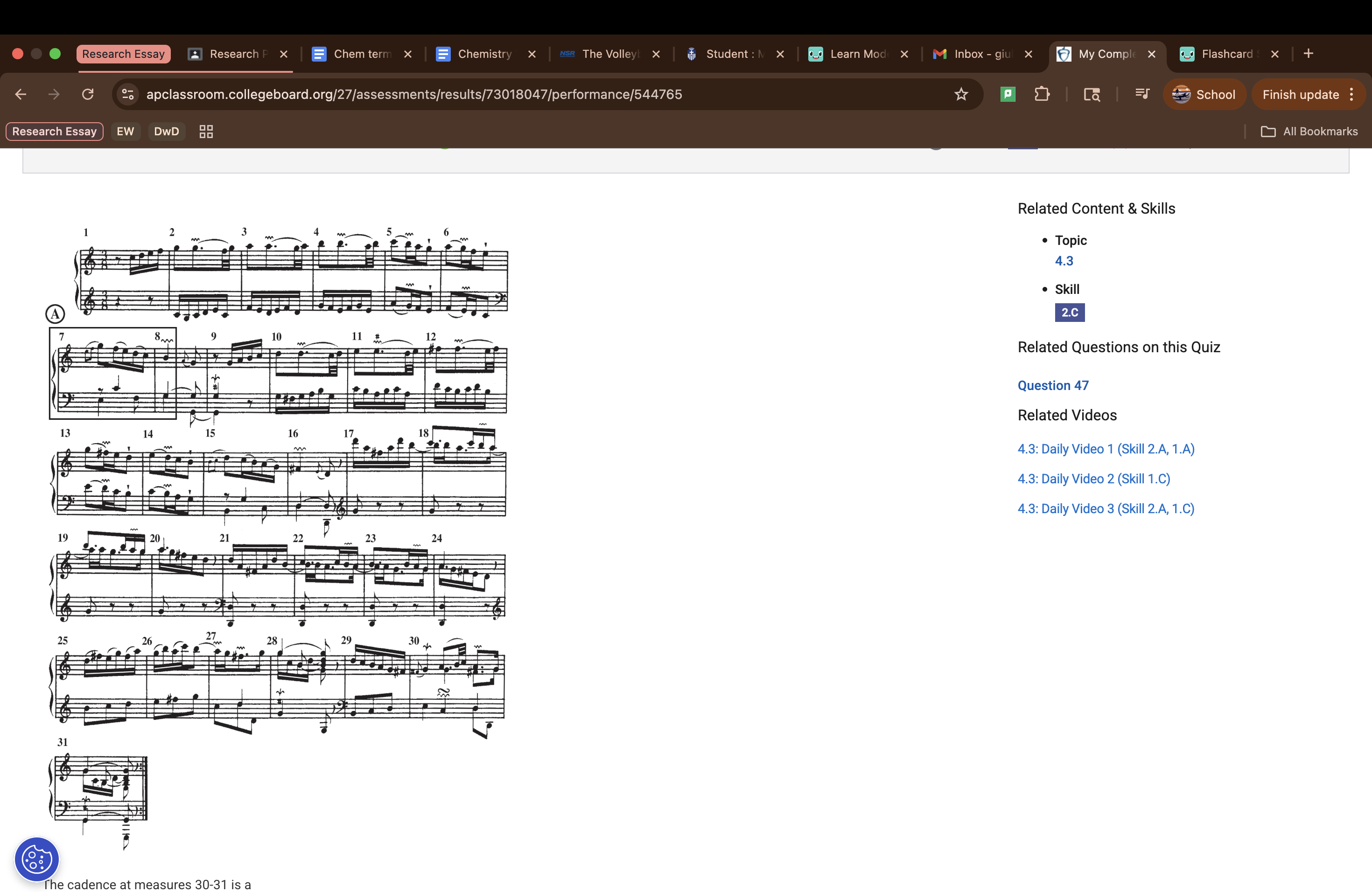 <p>the cadence at measure 30-31 is what </p>