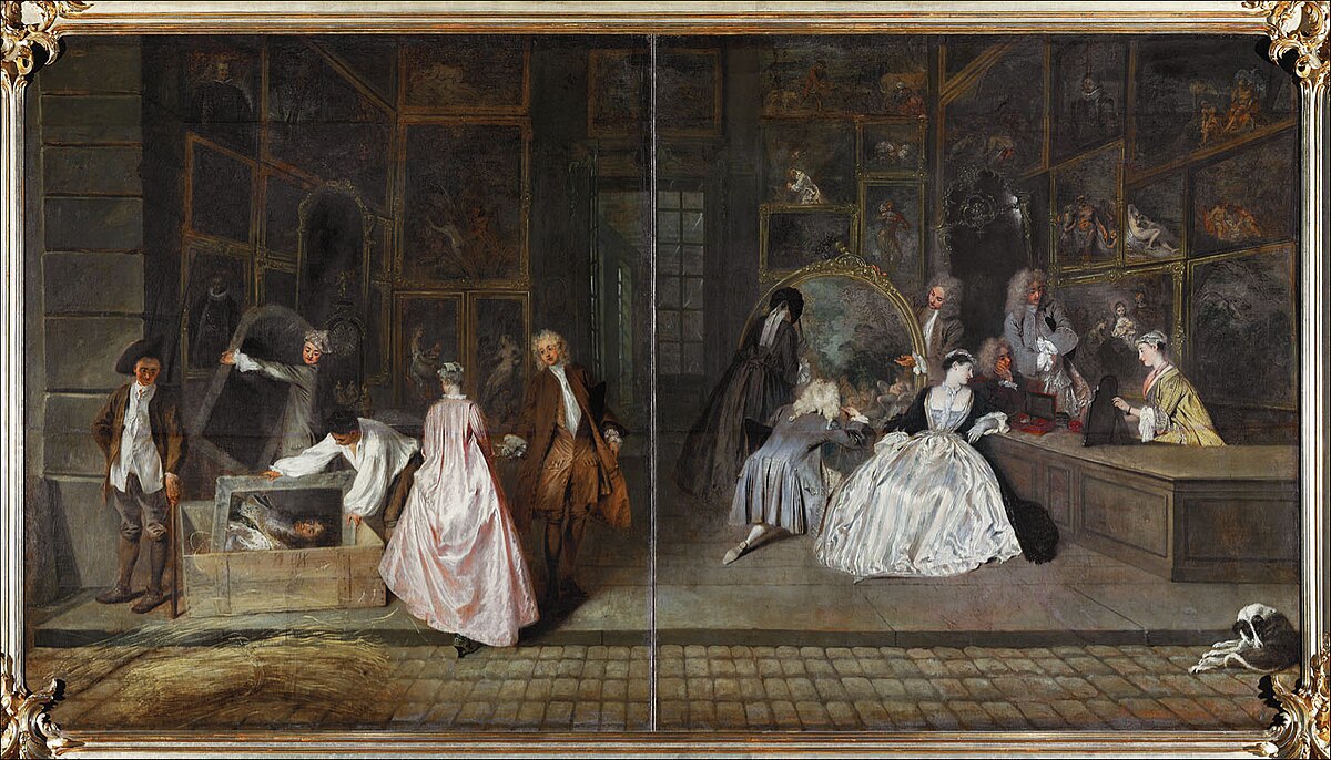 <p><span style="color: rgb(0, 0, 0);"><span>Watteau, The Signboard of Gersaint, 1721</span></span></p>