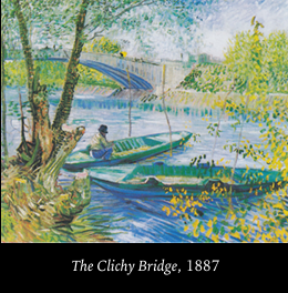 <p>Post-impressionism</p><p>- more abstraction than previous paintings like The Clichy Bridge (impressionism)</p><p>- played more with the realm of painting</p>