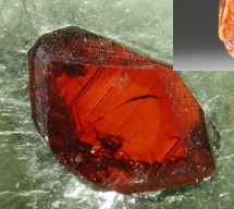 <p>orange to red garnet</p><ul><li><p>occur in granites and granite pegmatites</p></li></ul><p></p>