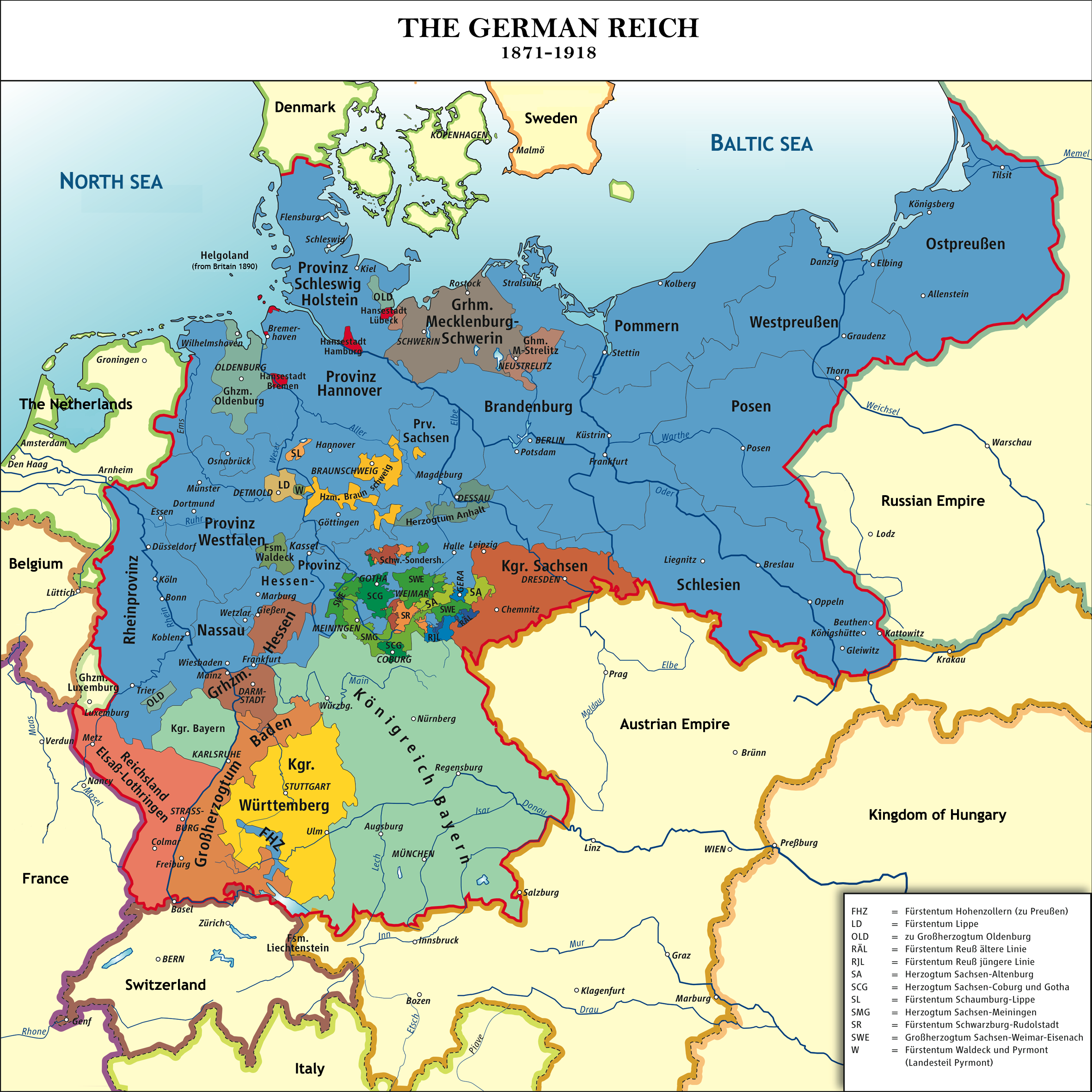 <p>There was no single state in Germany before 1871, how many states were there and what had been before</p>