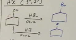 <p>Can use  mineral acids because second degree (or 3rd)</p>
