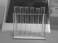 Used to hold chemicals/tubes while experimenting
