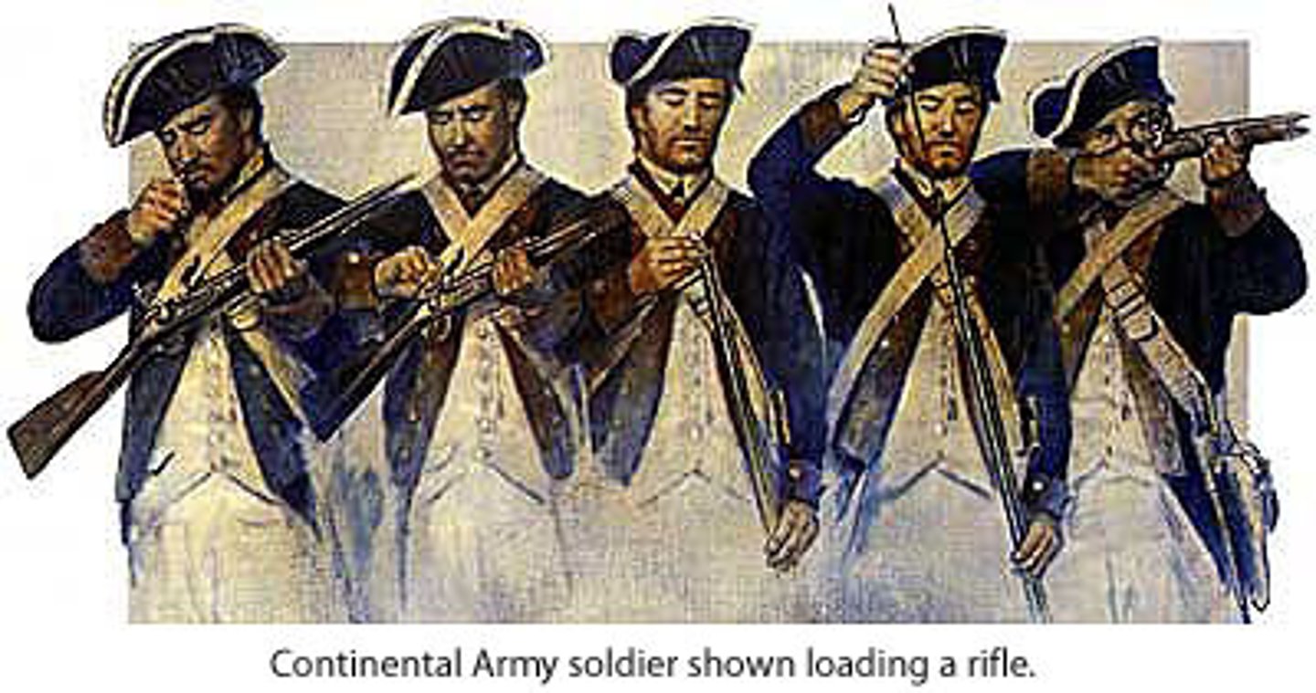 <p>Army formed in 1775 by the Second Continental Congress and led by General George Washington</p>