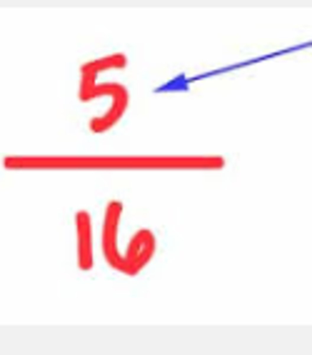 <p>top number in a fraction; represents how many parts there are</p>