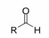 <p>a carbonyl group (C=O) with one R group attached to the carbonyl </p><p>carbon and one hydrogen</p>